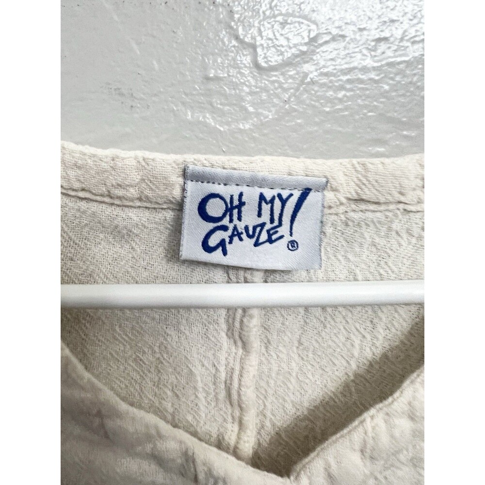 Oh My Gauze Top Size 1 Cream 100% Cotton Boxy Tank Shirt Small Medium Shirt - Picture 2 of 5